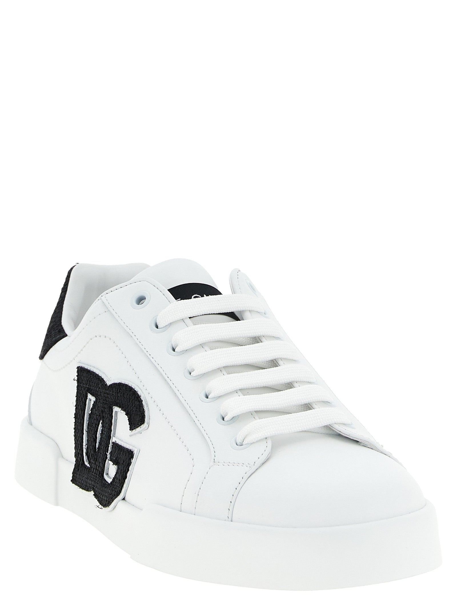 Sneakers basses en cuir bicolore Dolce & Gabbana pour homme, look élégant et moderne avec semelle blanche.