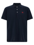Chemise polo en coton bleu de la marque Fendi, avec col classique et logo discret sur la poitrine.