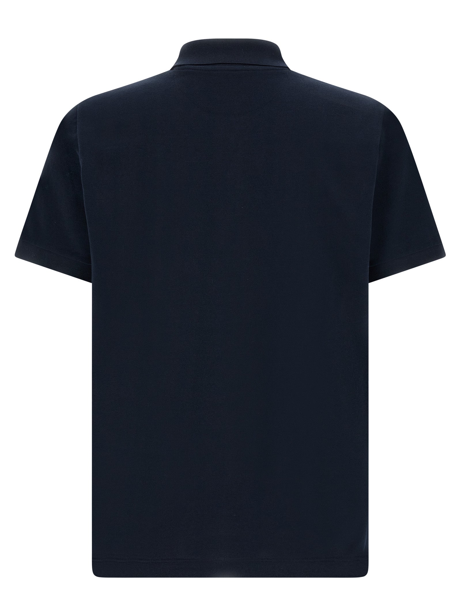 Chemise polo en coton bleu de la marque Fendi, avec col et boutons, visible sur l'image.