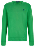 Sweat-shirt bicolore en coton de Polo Ralph Lauren, avec col rond et logo brodé sur la poitrine, vue de face.