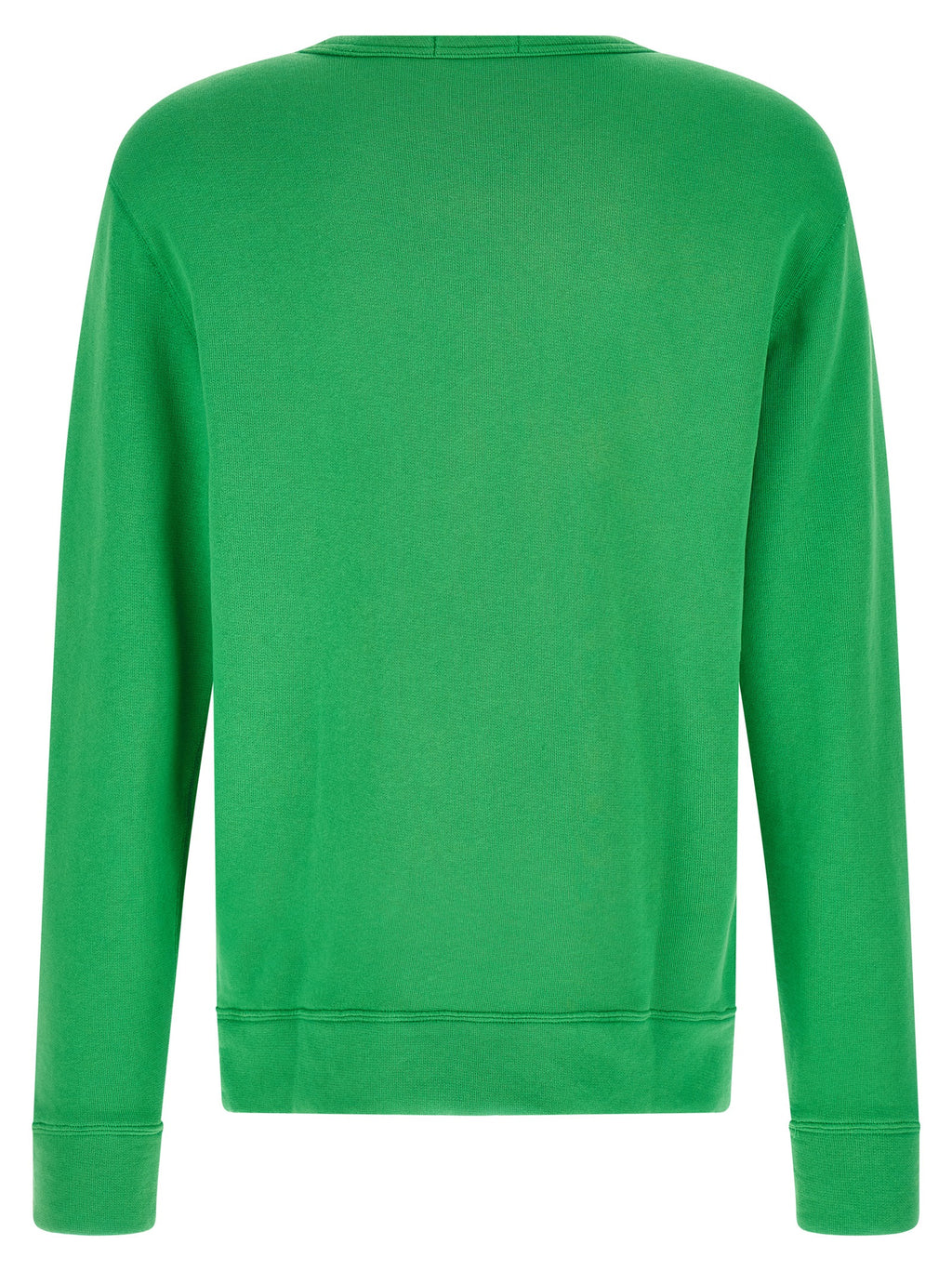 Sweat-shirt en coton bicolore Polo Ralph Lauren avec col rond et logo brodé, porté par un mannequin.
