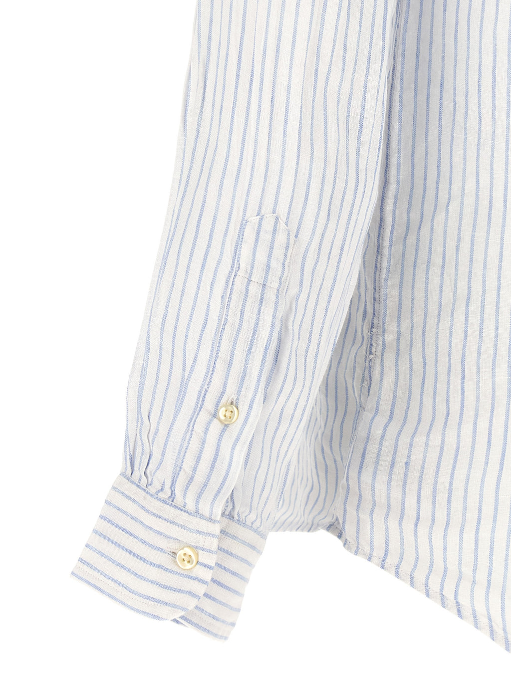 Chemise en lin bleu Polo Ralph Lauren, blouse élégante avec col classique et manches longues, tissu léger et respirant.