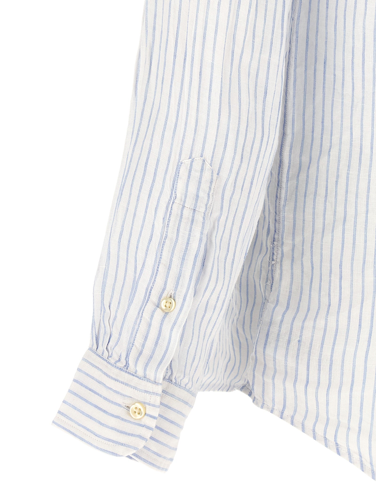 Chemise en lin bleu Polo Ralph Lauren, blouse élégante avec col classique et manches longues, tissu léger et respirant.