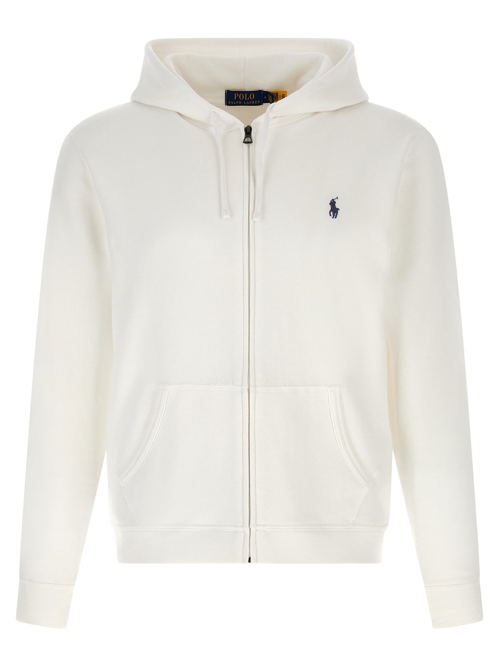 Sweatshirt en coton blanc de Polo Ralph Lauren, style décontracté avec col ras du cou et logo emblématique sur la poitrine.