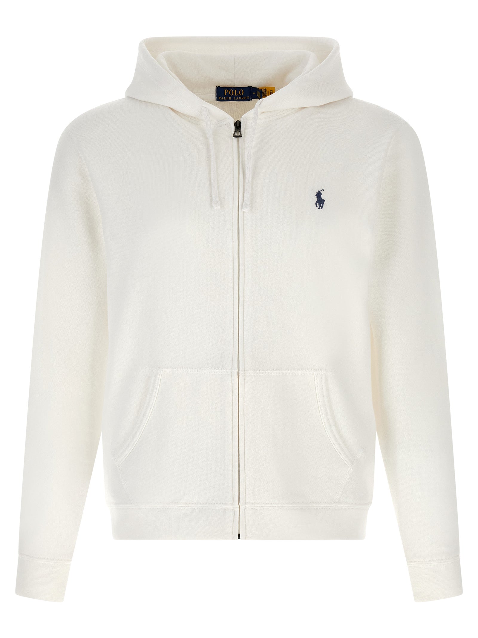 Sweatshirt en coton blanc de Polo Ralph Lauren, style décontracté avec col ras du cou et logo emblématique sur la poitrine.