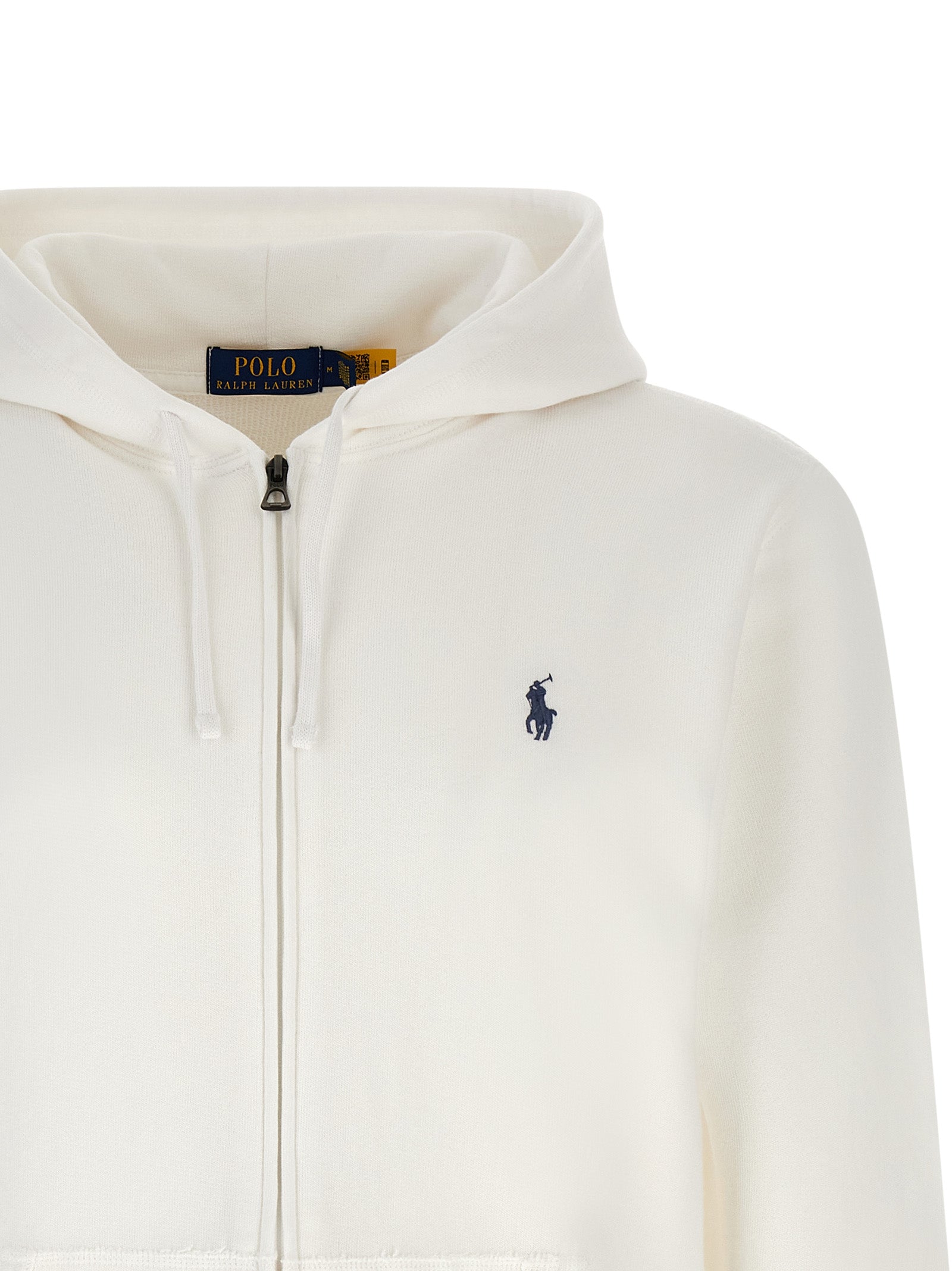 Sweatshirt en coton blanc Polo Ralph Lauren, style décontracté avec col ras du cou et logo brodé sur la poitrine.