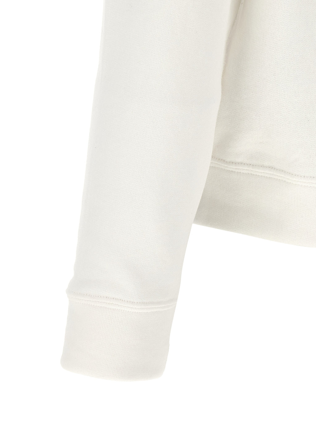 Sweatshirt en coton blanc Polo Ralph Lauren avec col rond et logo emblématique sur la poitrine, vue de face.