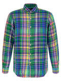 Chemise en lin multicolore Polo Ralph Lauren avec col et manches courtes, tissus léger et style décontracté.