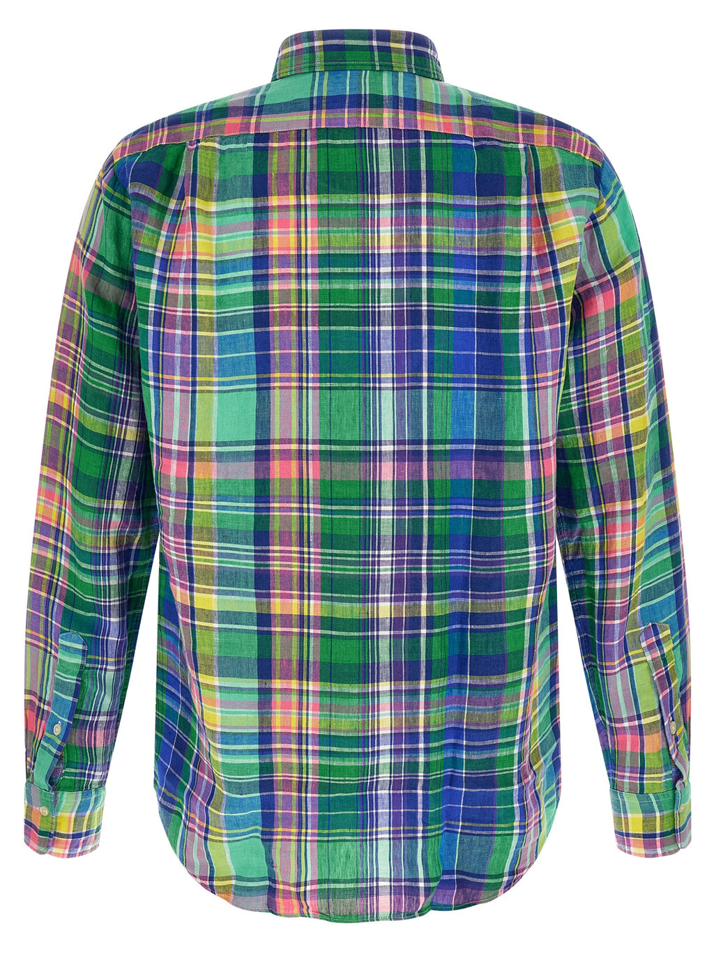Chemisier en lin multicolore de Polo Ralph Lauren, style décontracté avec col et manches longues, idéal pour un look élégant.
