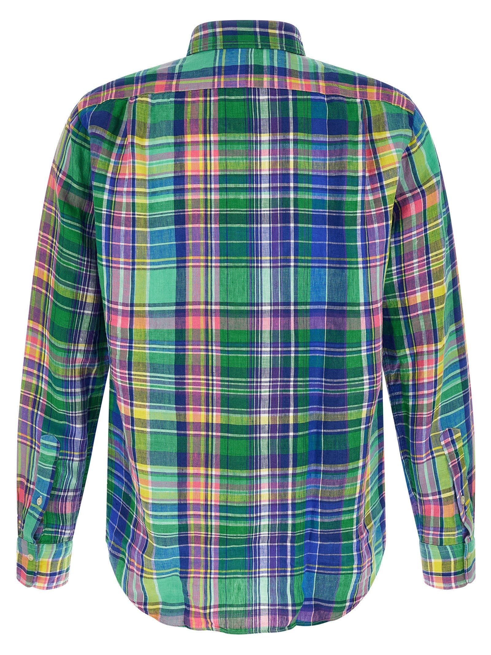 Chemisier en lin multicolore de Polo Ralph Lauren, style décontracté avec col et manches longues, idéal pour un look élégant.