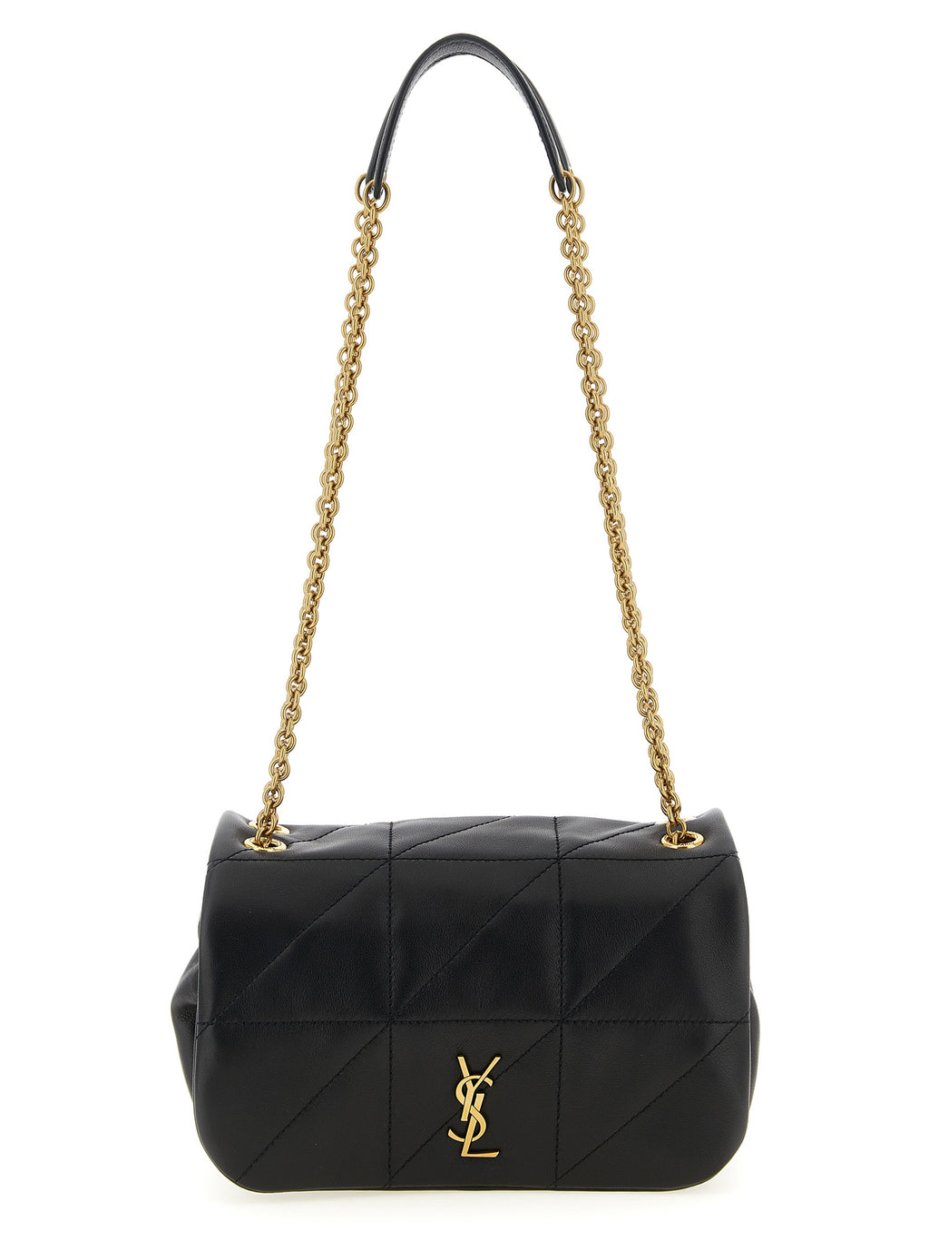 Sac à main épaule en cuir d'agneau noir de Saint Laurent, avec détails élégants et finition haut de gamme.