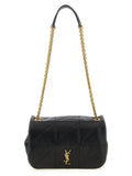 Sac à main épaule en cuir d'agneau noir de Saint Laurent, avec détails élégants et finition haut de gamme.