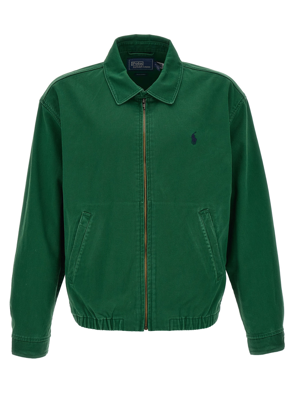 Veste en coton bicolore Polo Ralph Lauren, style décontracté avec col et fermeture éclair, vue de face.