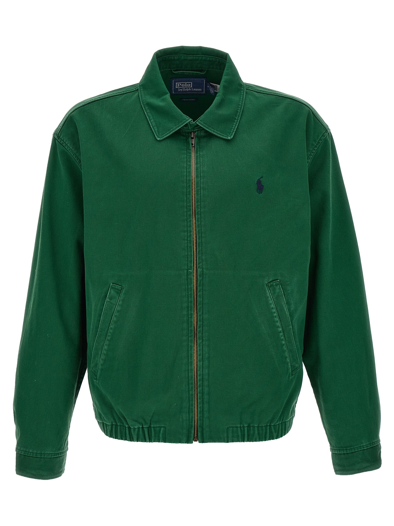 Veste en coton bicolore Polo Ralph Lauren, style décontracté avec col et fermeture éclair, vue de face.