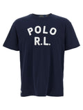 T-shirt en coton bleu Polo Ralph Lauren, coupe classique, logo brodé sur la poitrine, vue de face.