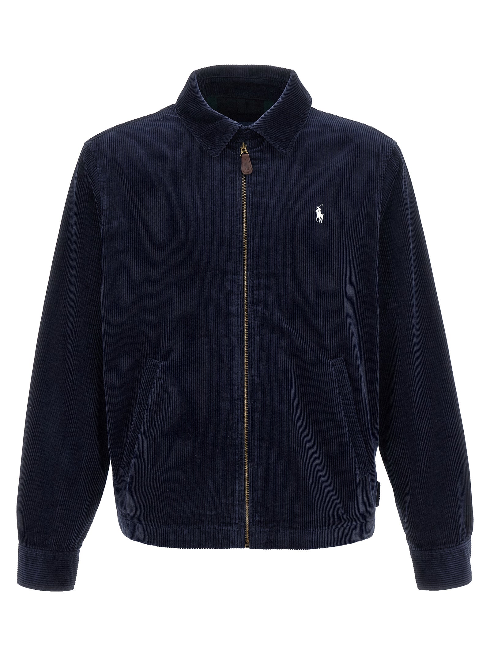 Polo Ralph Lauren Blaue lange Jacke aus Baumwolle