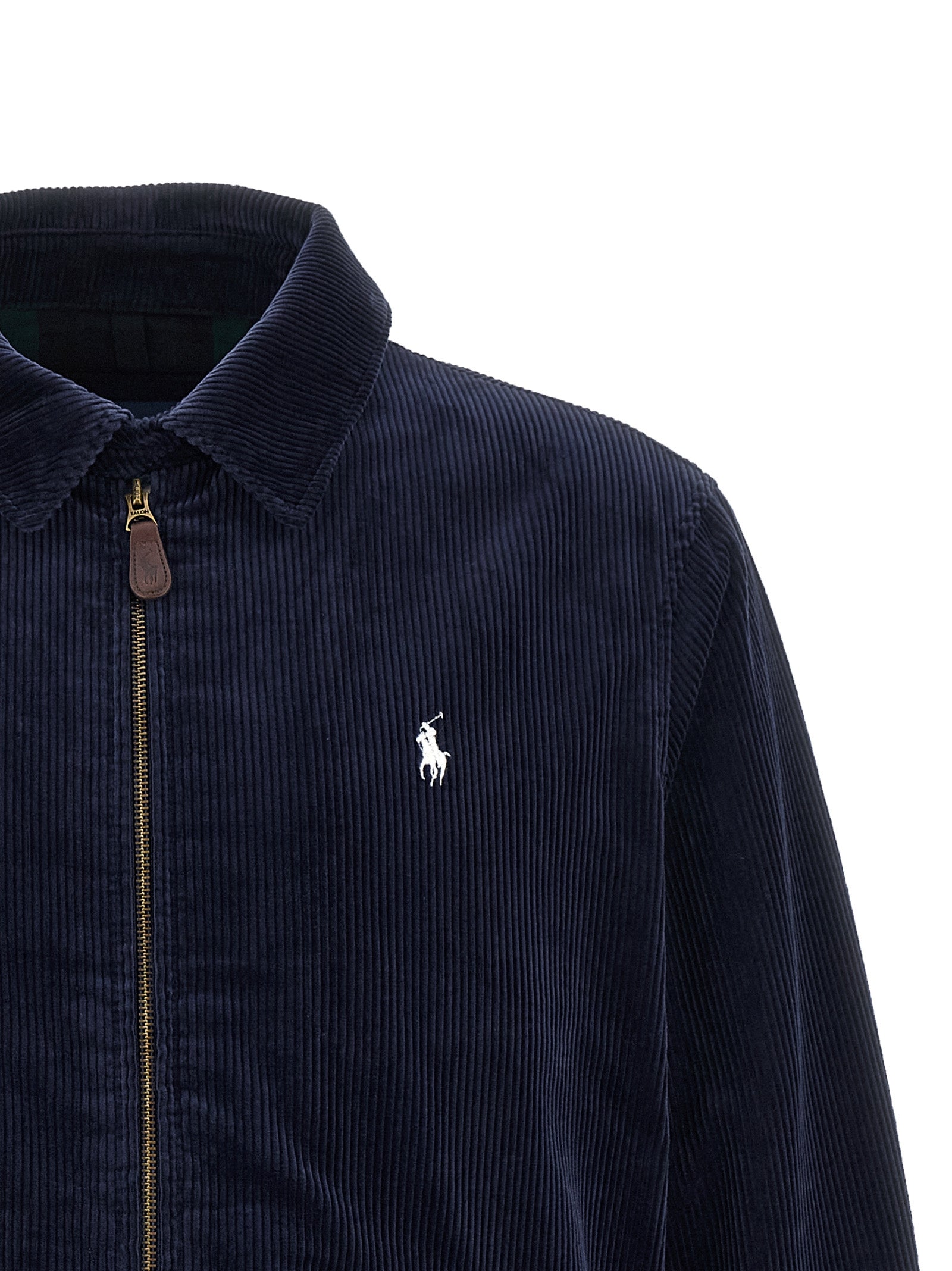 Polo Ralph Lauren Blaue lange Jacke aus Baumwolle