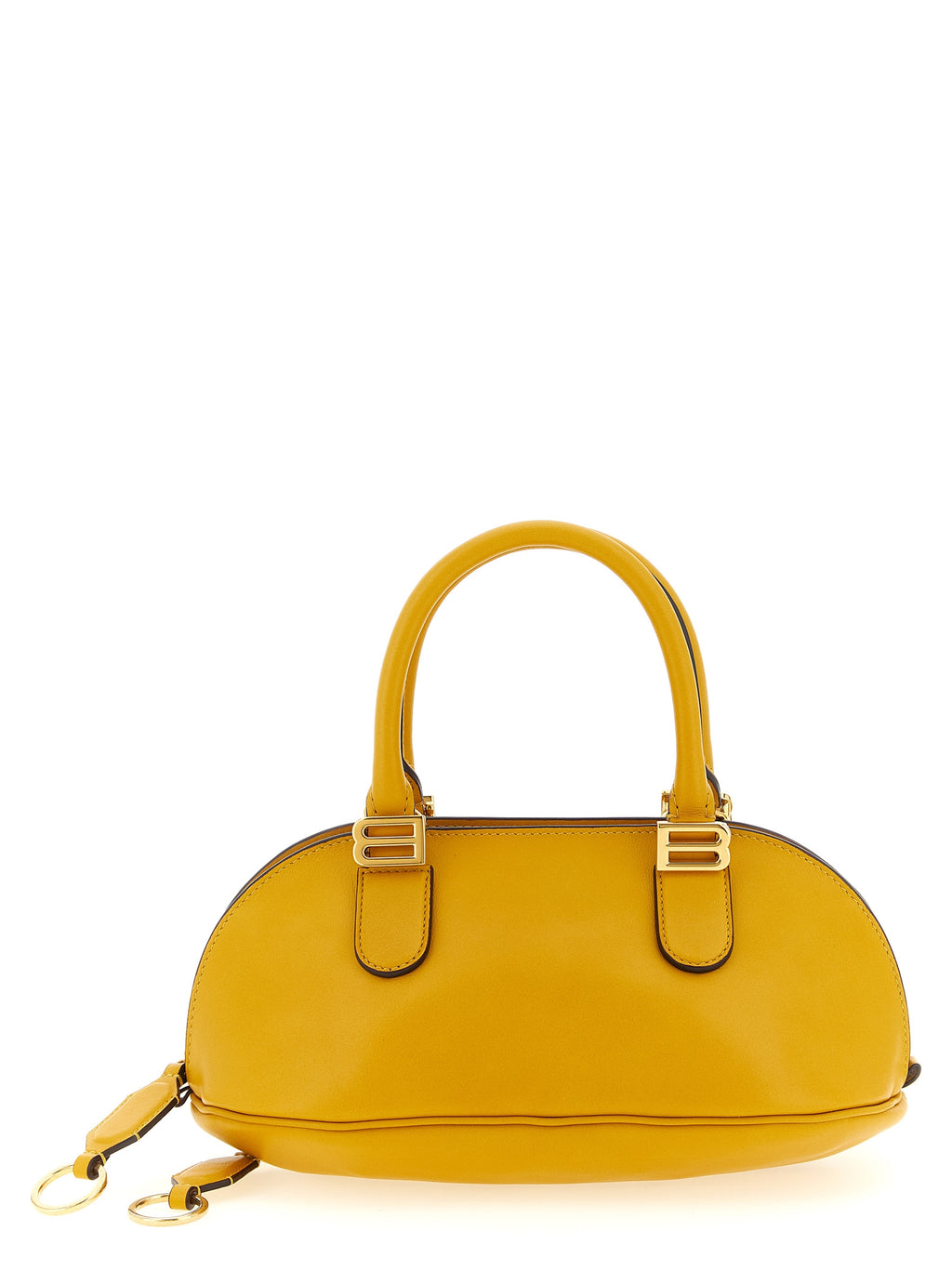 Sac à main Balenciaga Bicolor en cuir de veau avec poignées en cuir noir et blanc, élégant et moderne.