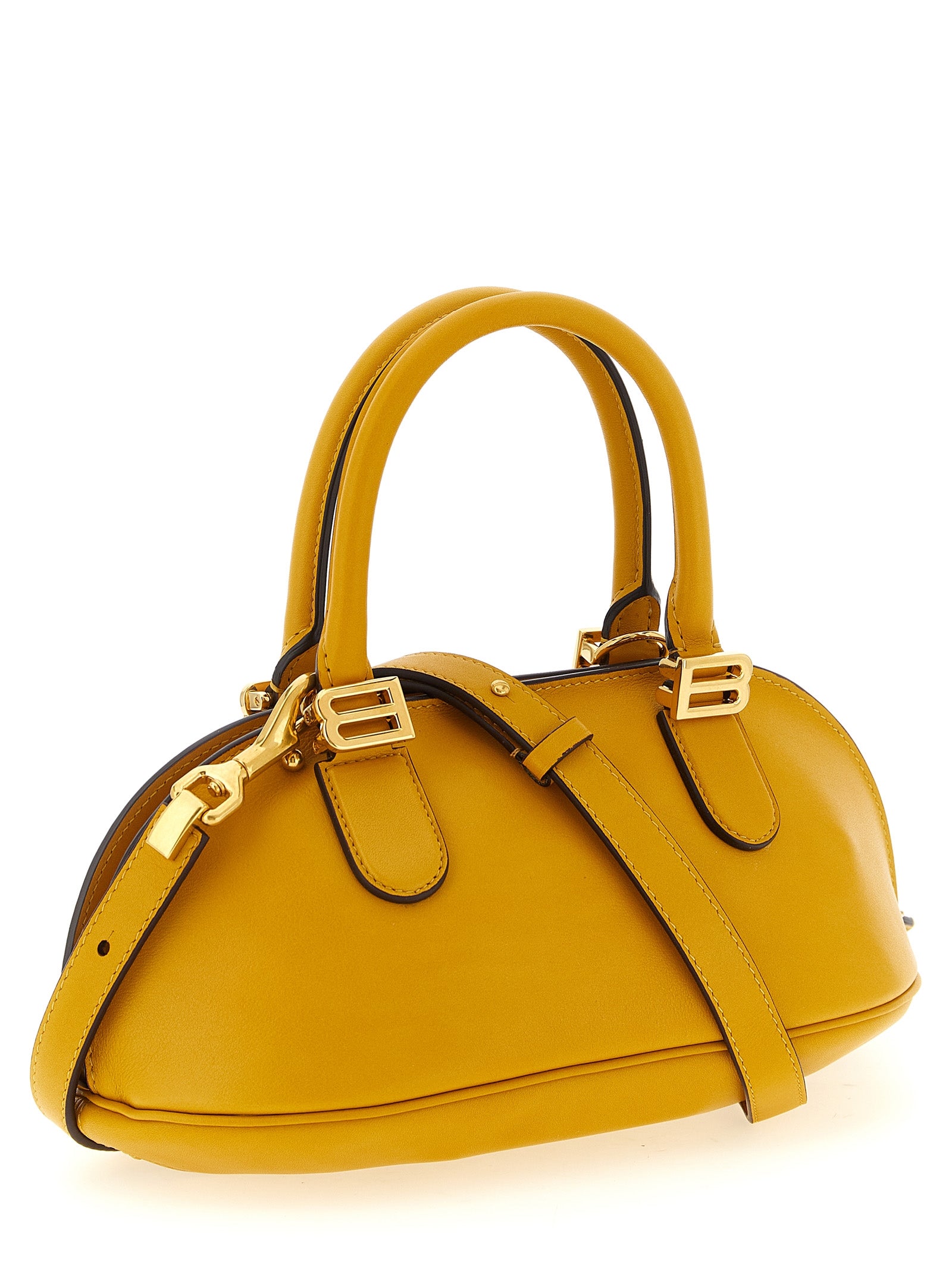 Sac à main Balenciaga Bicolor en cuir de veau avec poignées doubles et design élégant.