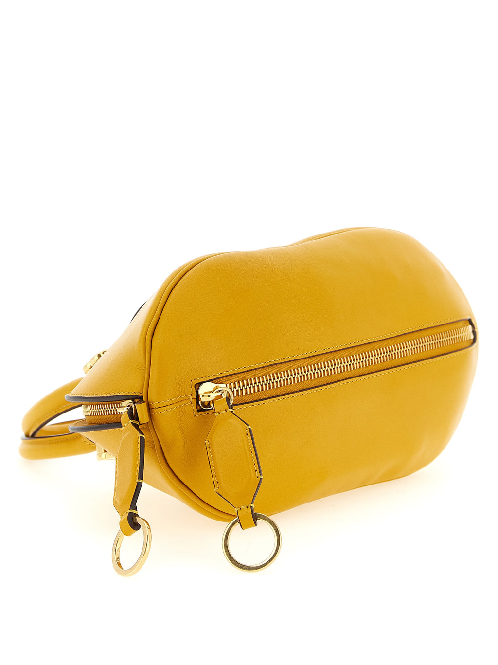 Sac à main Balenciaga bicolore en cuir de veau, design élégant et moderne, avec poignées et détails sophistiqués.