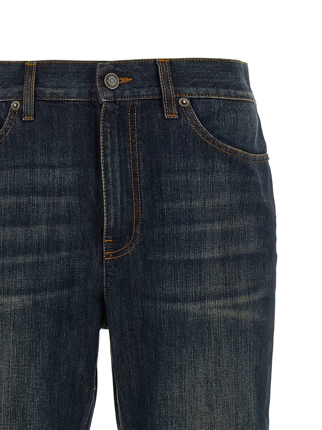 Jeans évasés en coton bleu de Burberry, style tendance, avec coupe flare et détails classiques.
