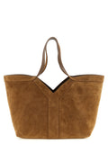 Sac cabas en cuir de veau marron de Saint Laurent, élégant et spacieux, avec poignées en cuir et détails sophistiqués.