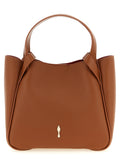 Sac à main Christian Louboutin en cuir de veau marron, sac cabas élégant avec logo discret, vue de face sur fond blanc.