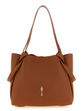 Sac à main Christian Louboutin en cuir de veau marron, grand sac de shopping avec poignées pour femme.