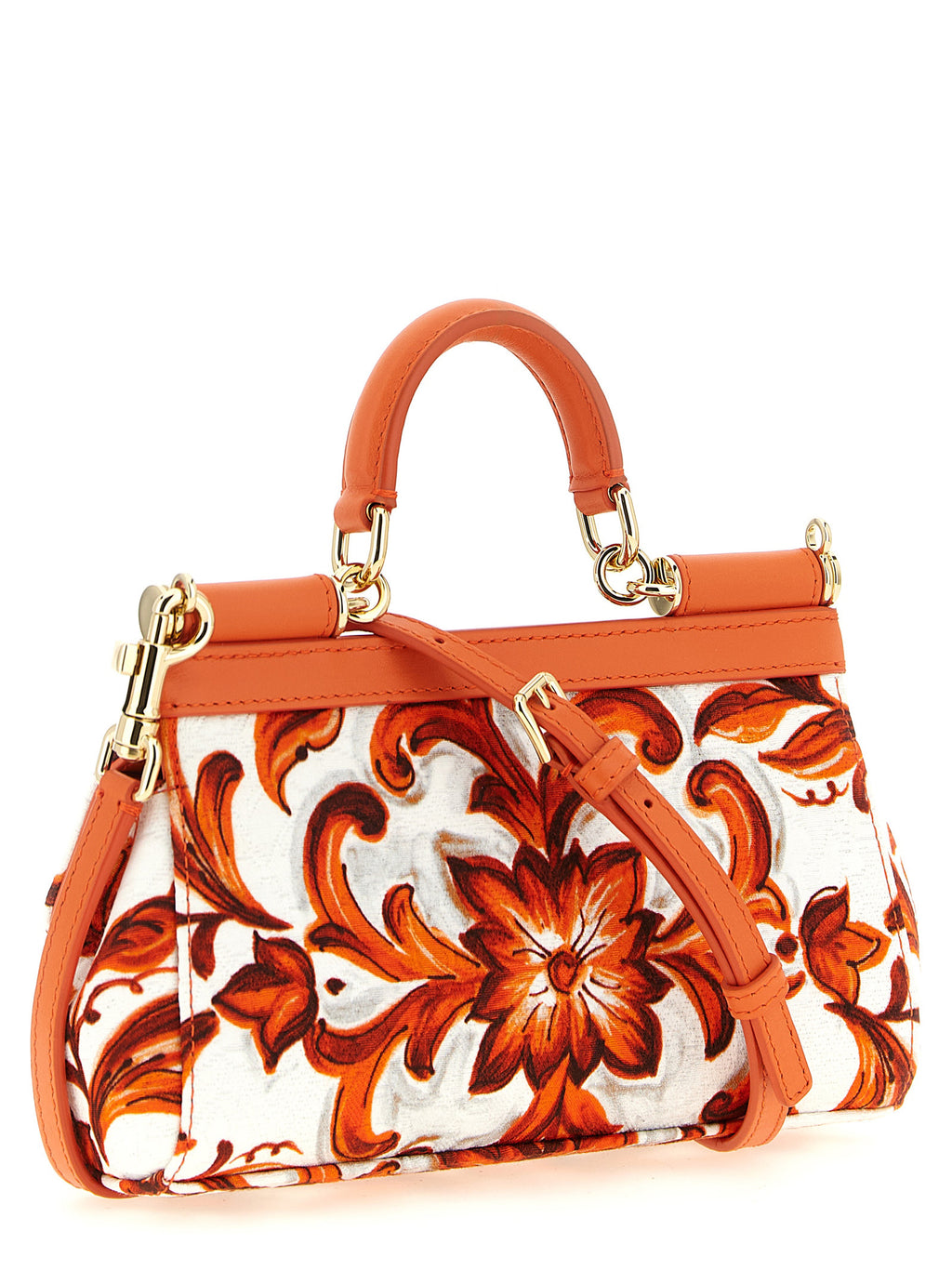 Dolce & Gabbana orangefarbene Handtasche aus Baumwolle