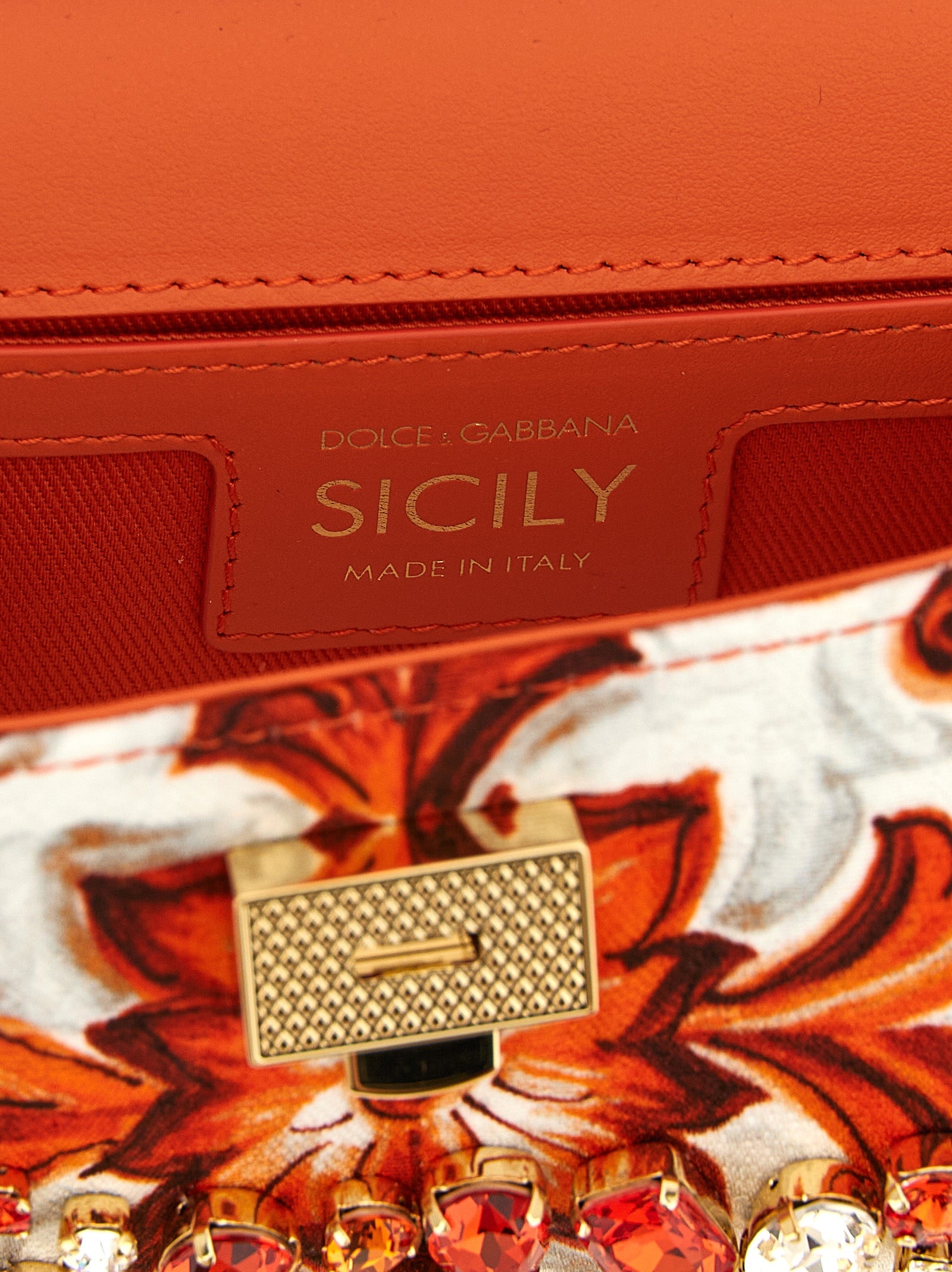 Dolce & Gabbana Orange Cotton Handbag