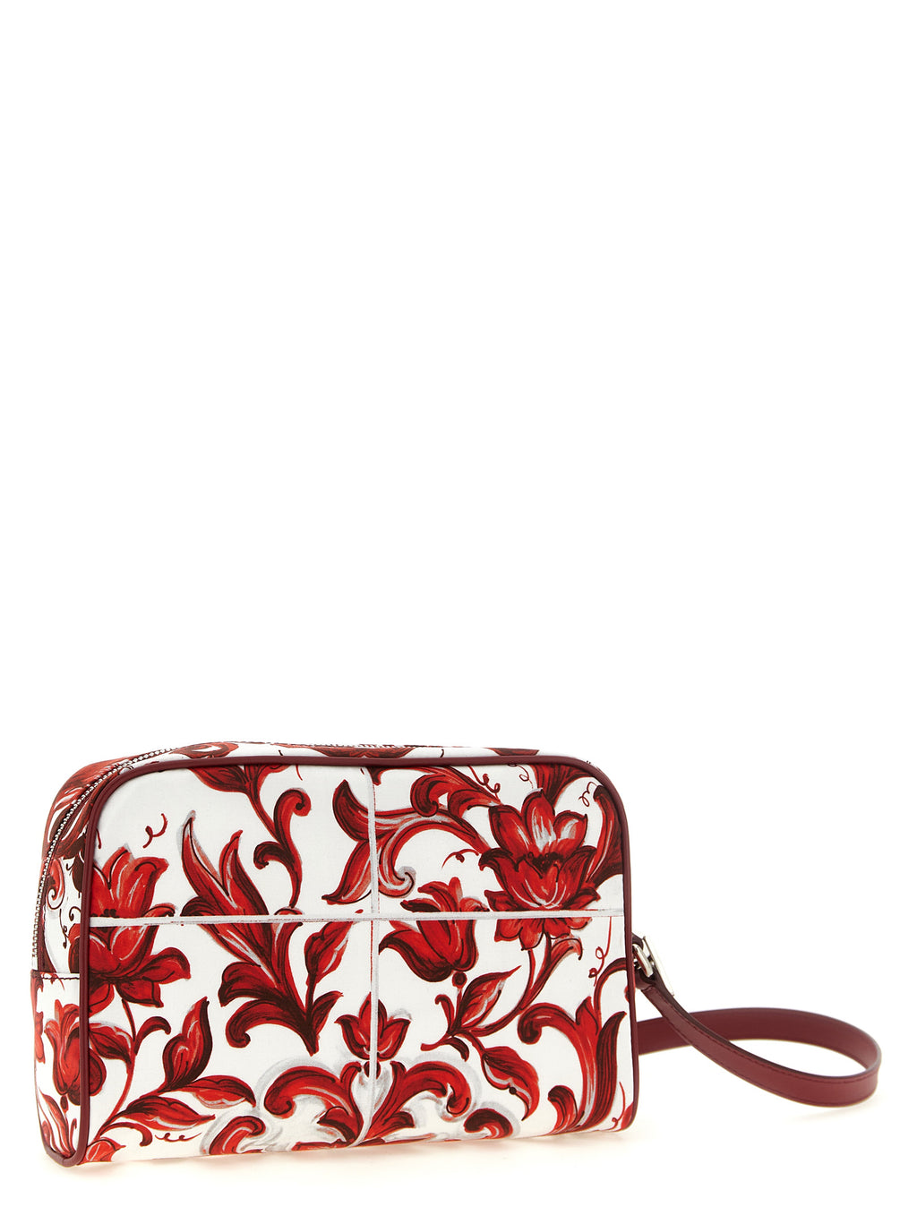 Sac à main Dolce & Gabbana en cuir de veau multicolore avec détails élégants et bride en métal, vue de face.