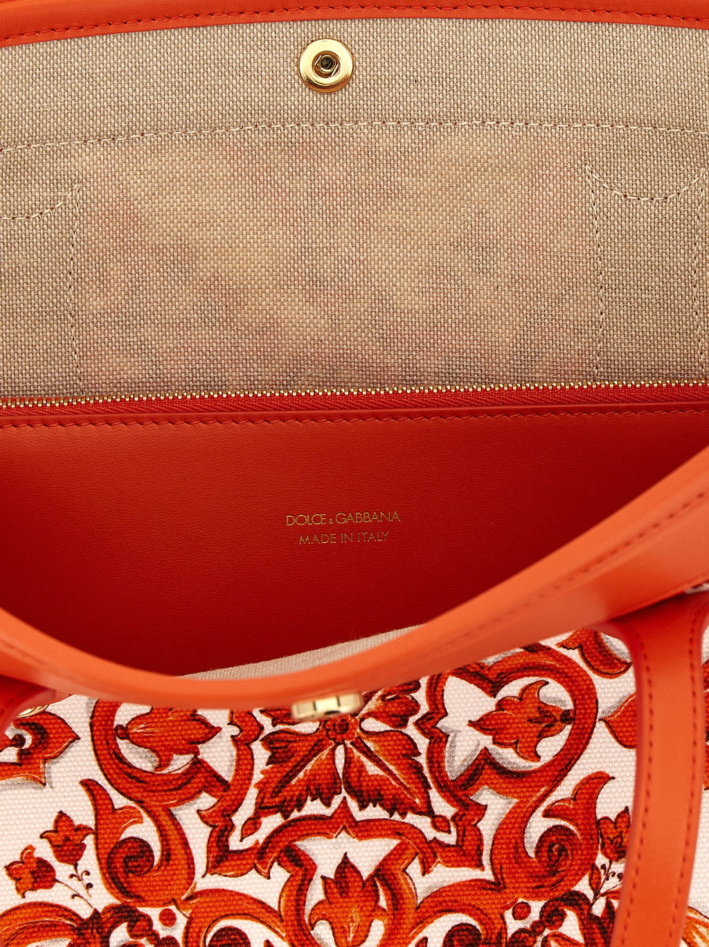 Dolce & Gabbana Orange Cotton Tote Bag