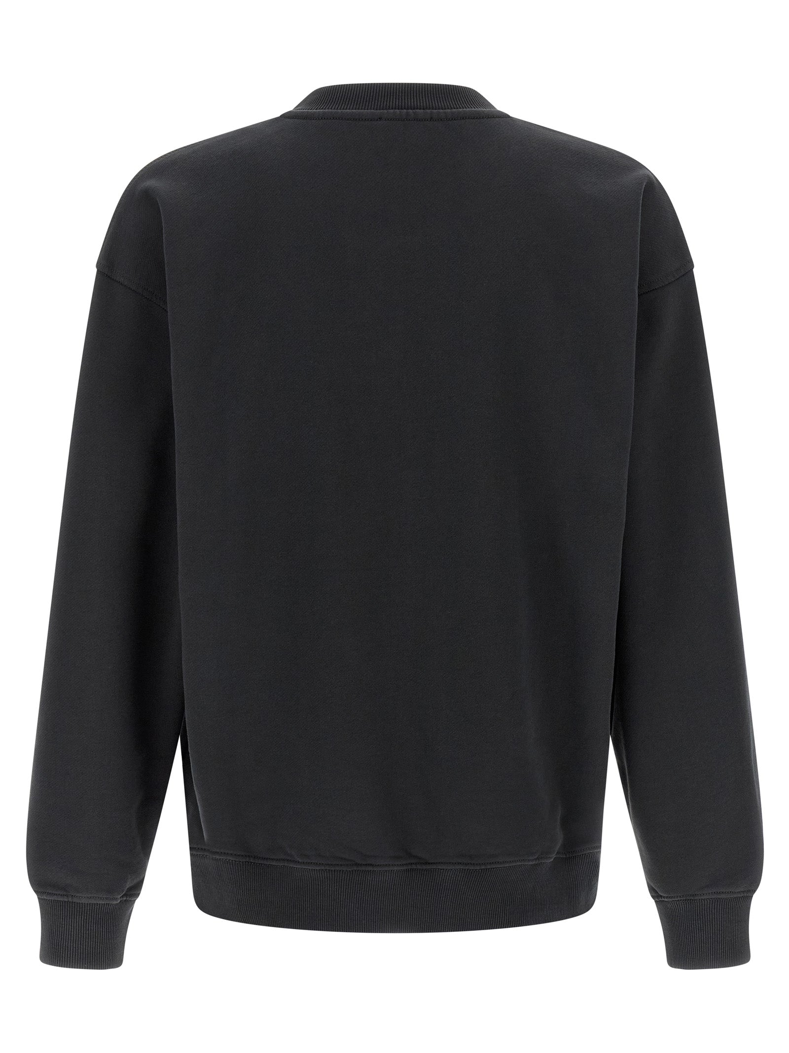 Sweat-shirt en coton noir Diesel pour homme, coupe décontractée et détails modernes visible sur l'image.