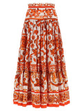 Dolce & Gabbana Orange Cotton Mini Skirt