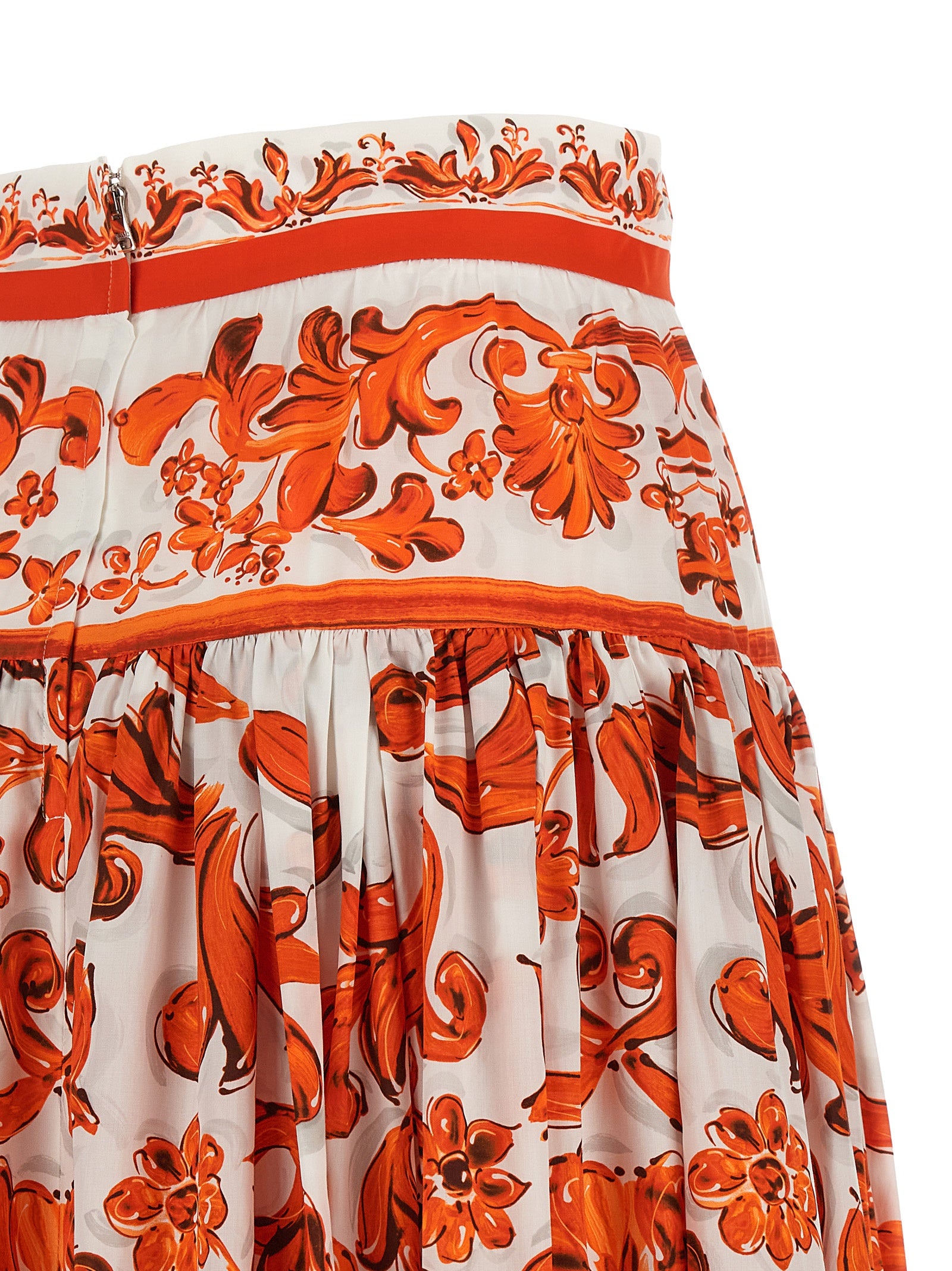Dolce & Gabbana Orange Cotton Mini Skirt