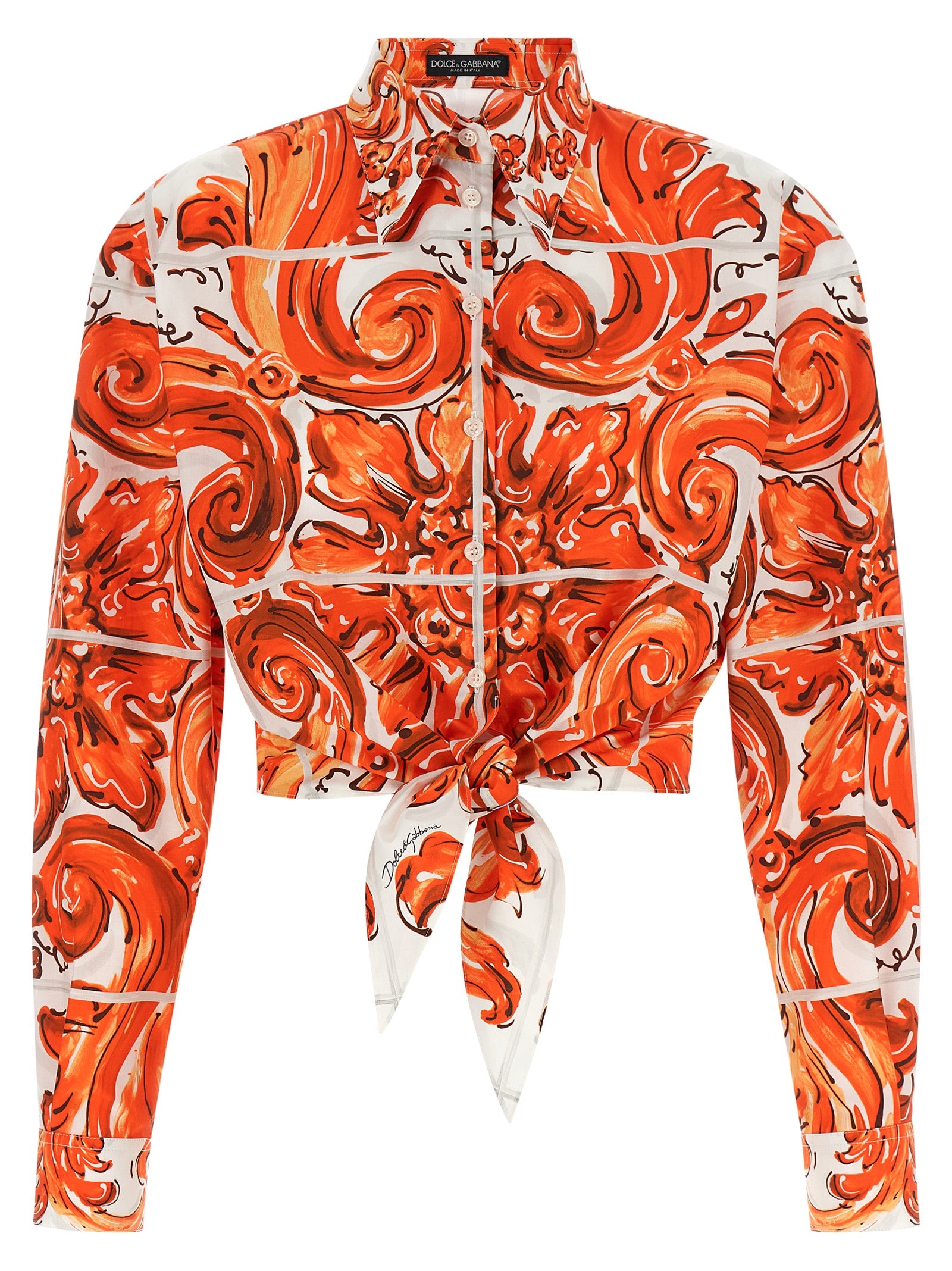 Dolce & Gabbana orangefarbene Baumwollbluse