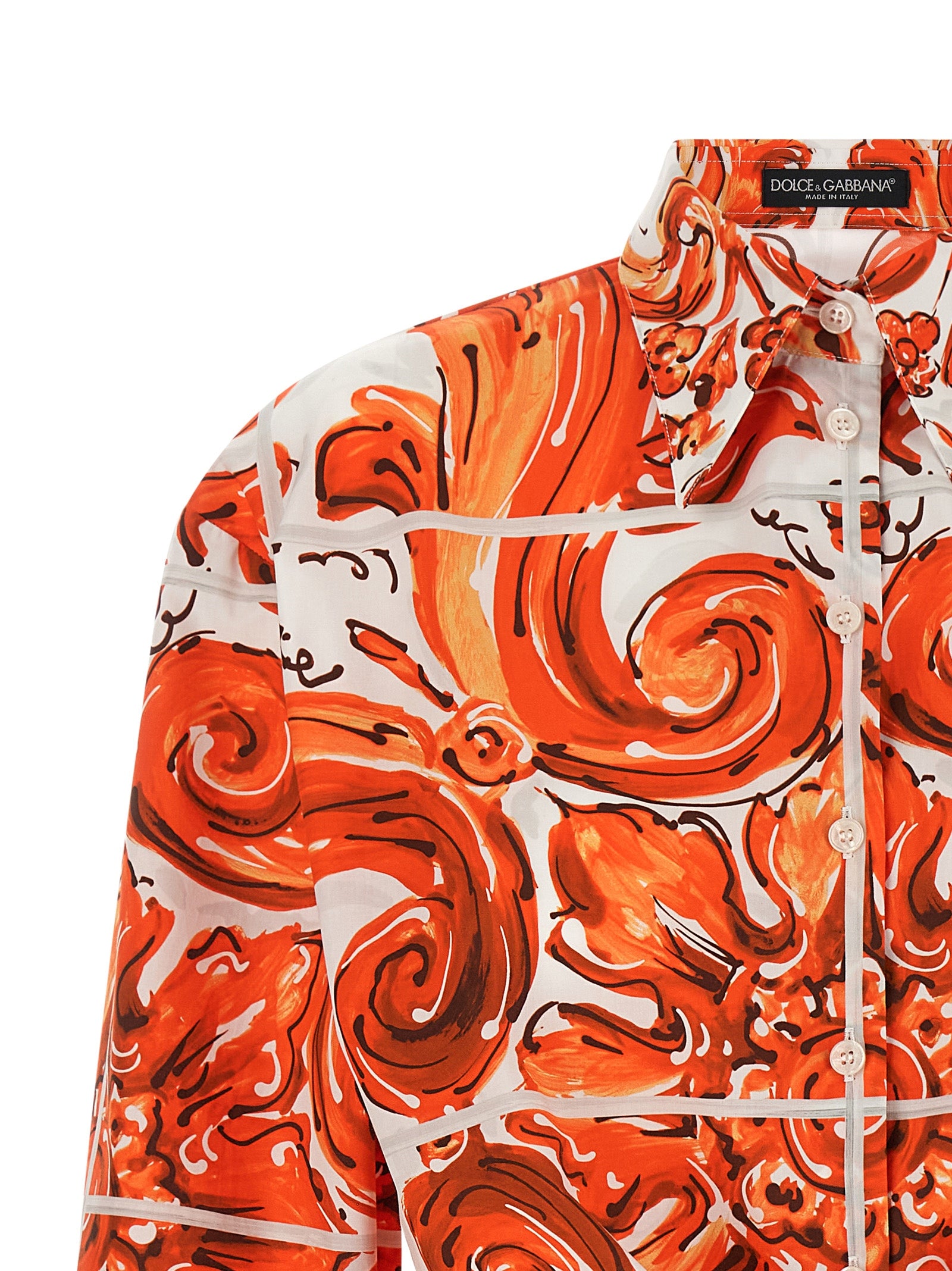 Dolce & Gabbana orangefarbene Baumwollbluse