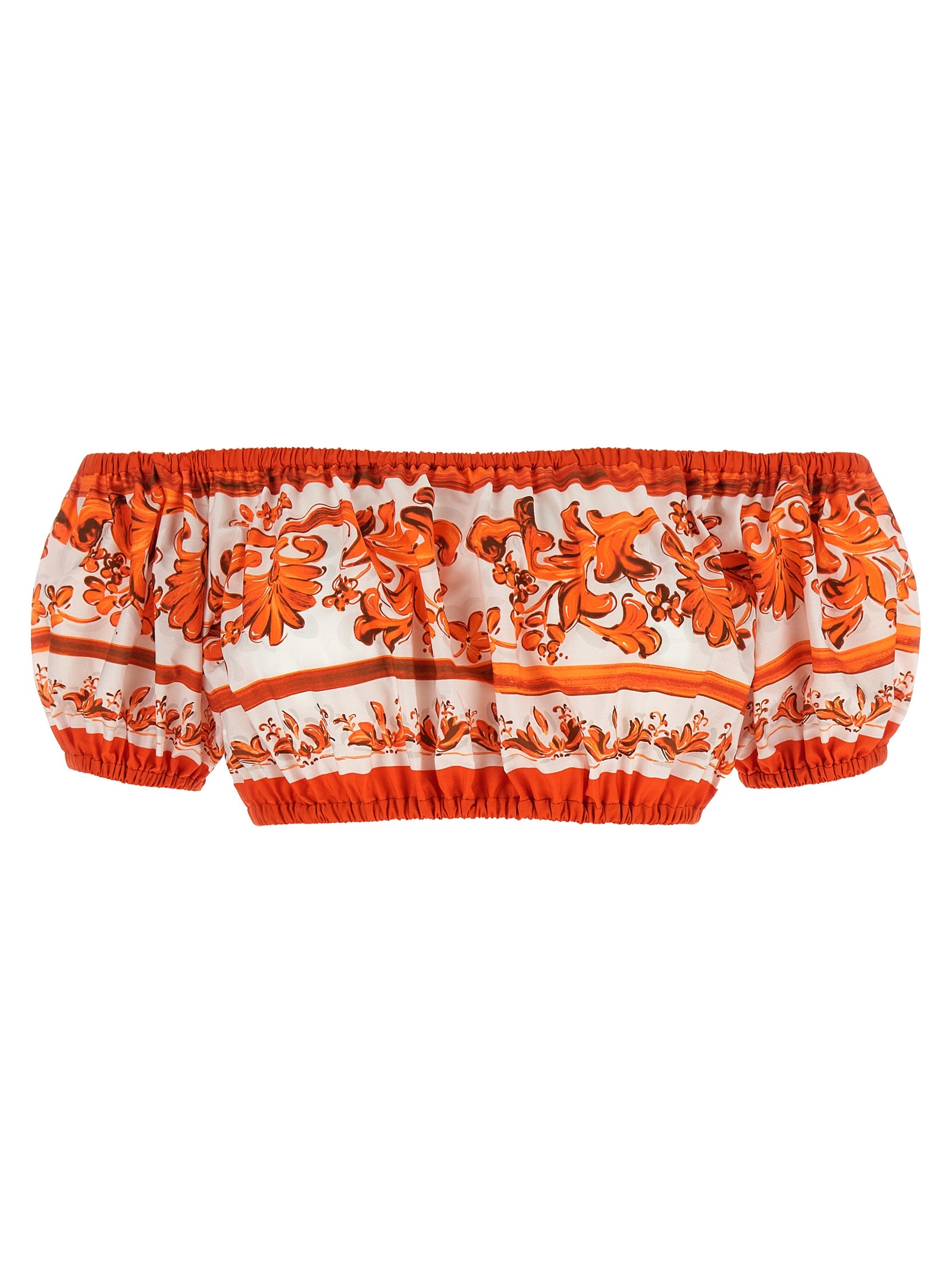 Chemisier en coton orange Dolce & Gabbana, élégant et léger, avec détails raffinés et coupe classique.