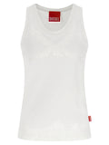 Débardeur blanc en coton de la marque Diesel, coupe classique, porté sur mannequin, détails de couture visibles.