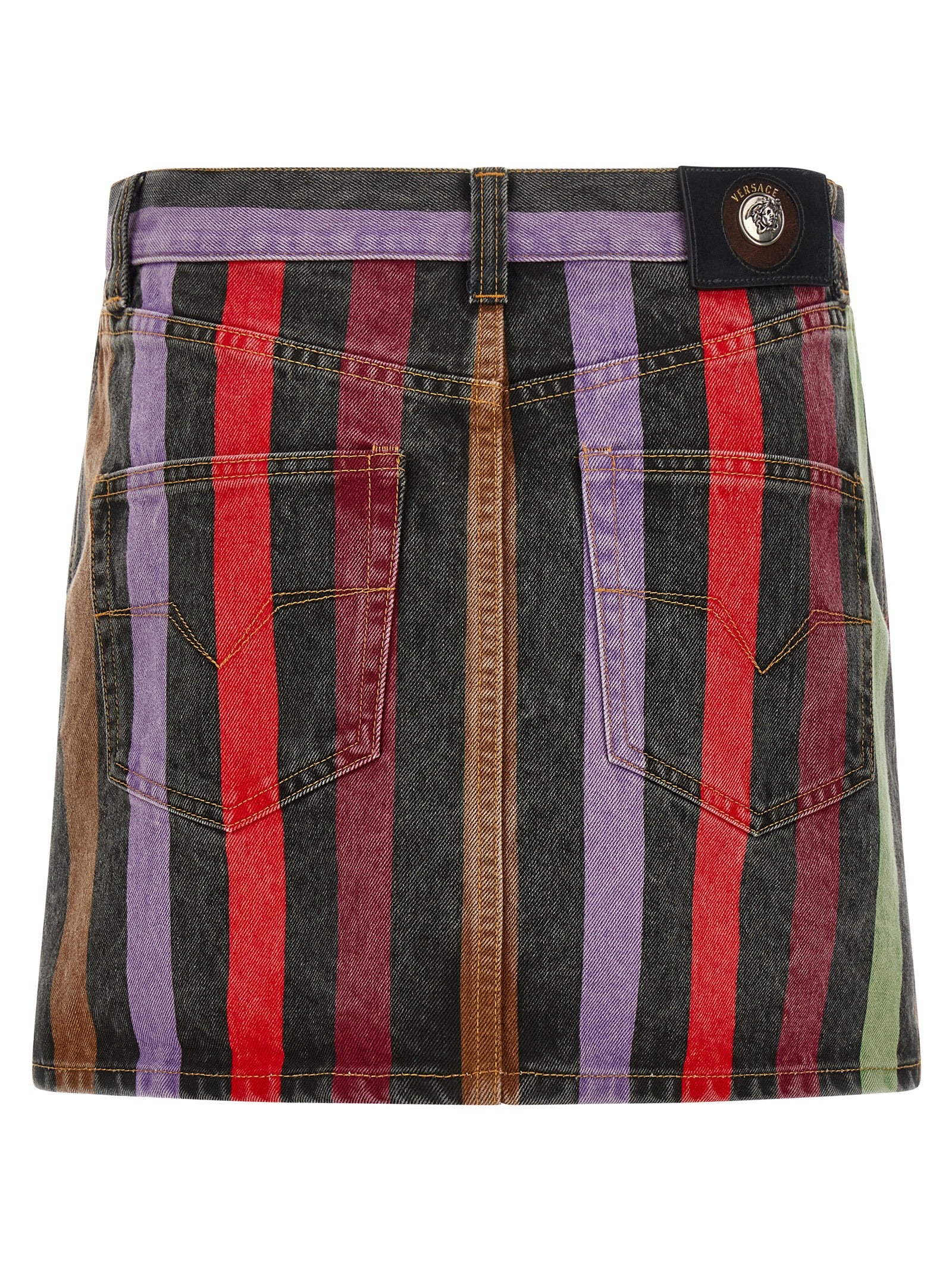 Versace Mehrfarbiger Baumwoll-Maxirock