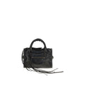 Sac à main Balenciaga en cuir d'agneau noir Ovis Aries, design élégant avec détails sophistiqués visible sur l'image.