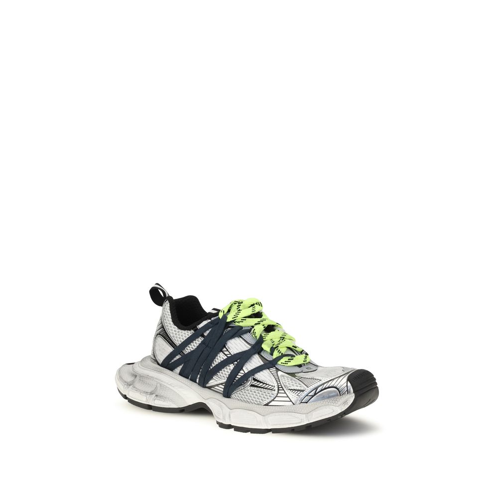 Chaussures de sport grises Balenciaga en polyester avec semelles épaisses et design moderne, visibles sur l'image.