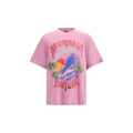 T-shirt en coton violet de la marque Balenciaga, coupe classique avec logo discret sur la poitrine.