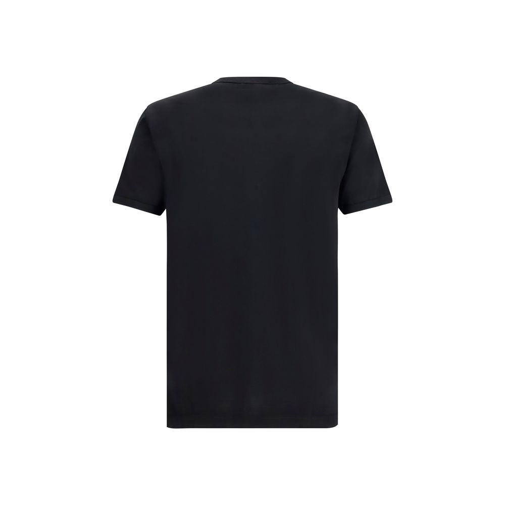 T-shirt noir en coton de la marque Dolce & Gabbana, coupe classique et logo discret visible sur le devant