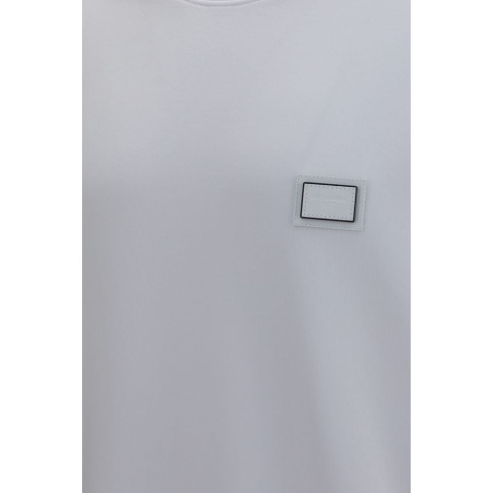 Sweat-shirt en coton blanc de Dolce & Gabbana, style décontracté avec logo de la marque sur la poitrine.