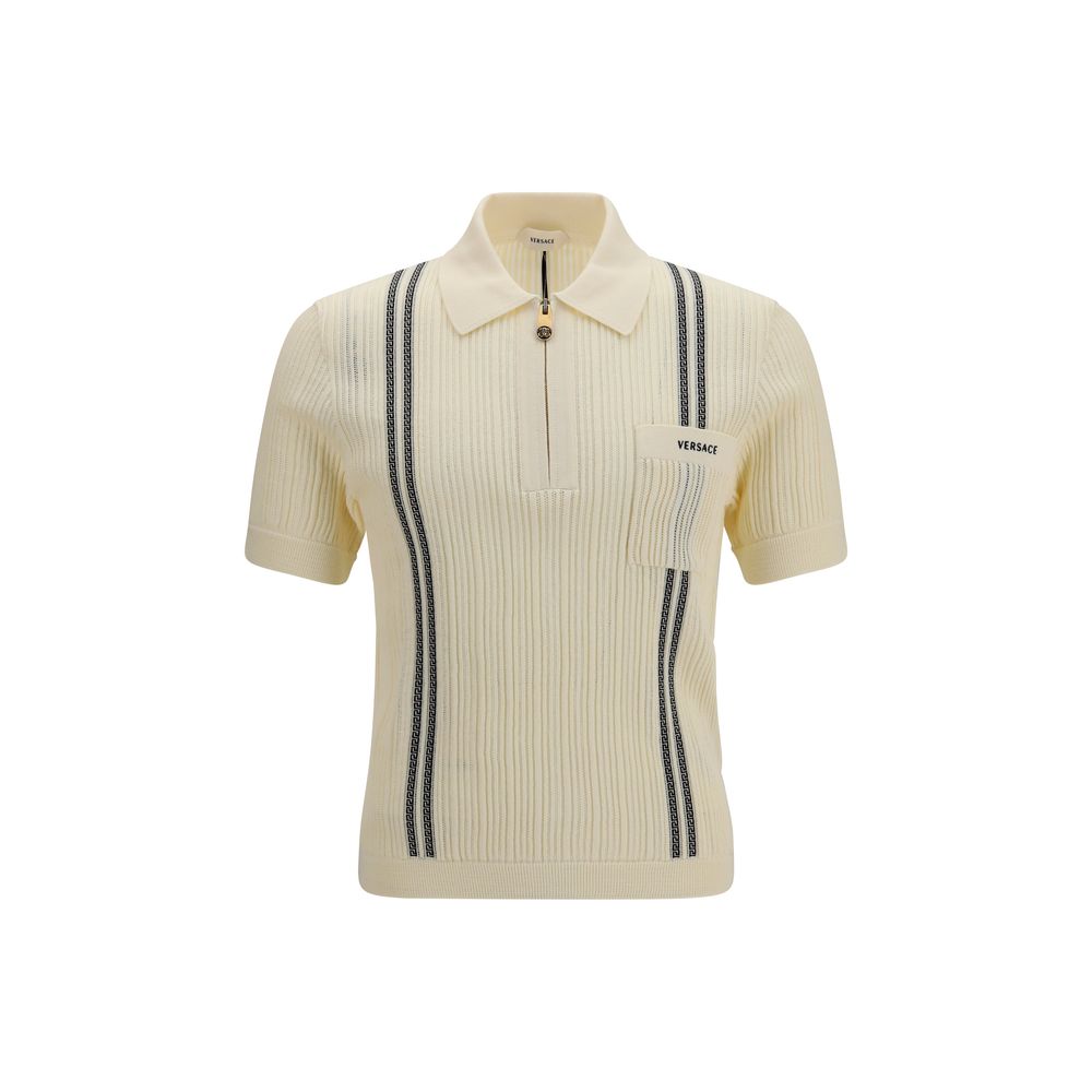 Versace Polo-Shirt aus beiger Baumwolle
