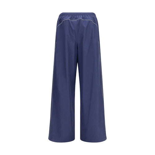 Pantalons athlétics en coton bleu de Balenciaga, style décontracté avec ceinture élastique et poches latérales.