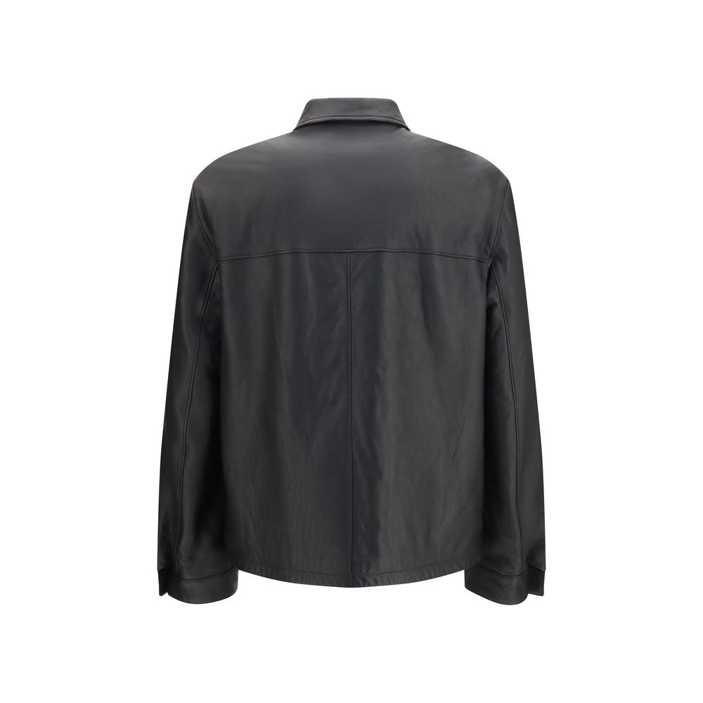 Prada Schwarze Lammlederjacke Ovis Aries Aries