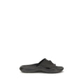 Sandales en caoutchouc noires Versace avec logo emblématique, confortables et stylées pour un look tendance.