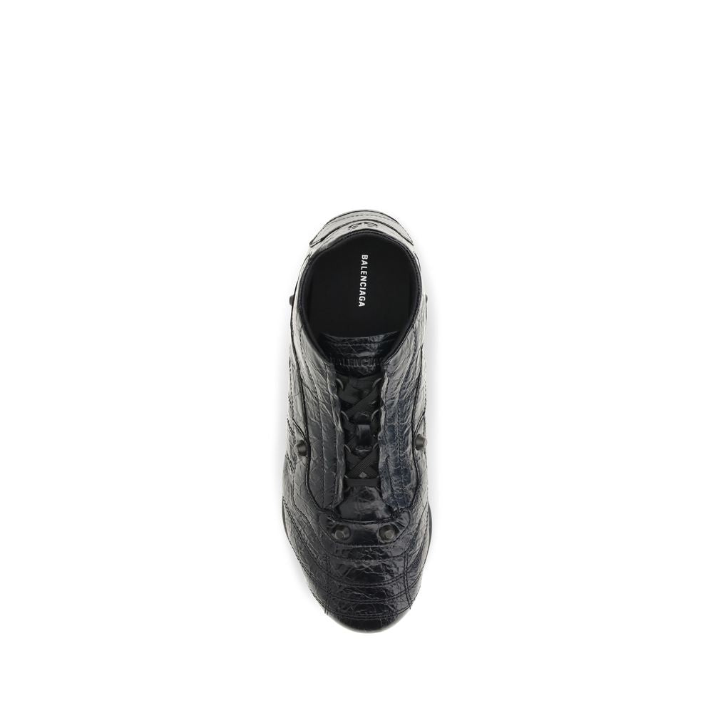 Chaussures Balenciaga Bos Taurus en cuir de veau noir, baskets sportives élégantes et modernes pour homme.